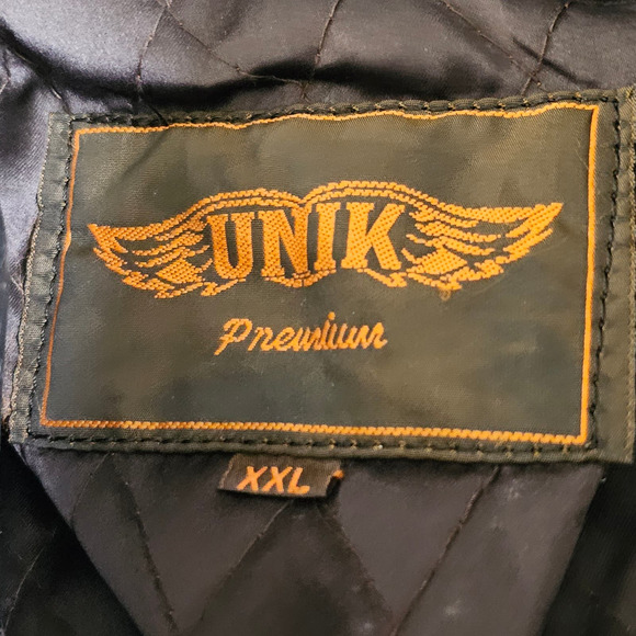 Vintage Unik Biker Jacket USA  Zip Outer Liner  XXL  Chest 44" - Picture 7 of 10